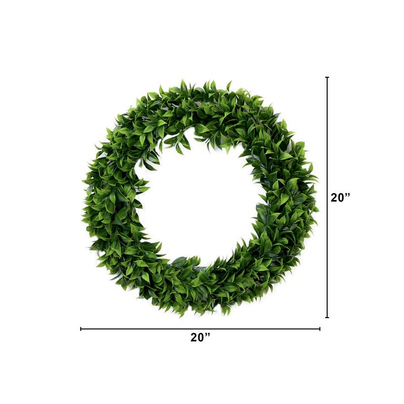20" Artificial Bay Leaf Wreath Bed Bath & Beyond 38155607